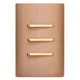 Conjunto Interruptor Triplo Simples 4x2 - Novara Ouro Rose Gold